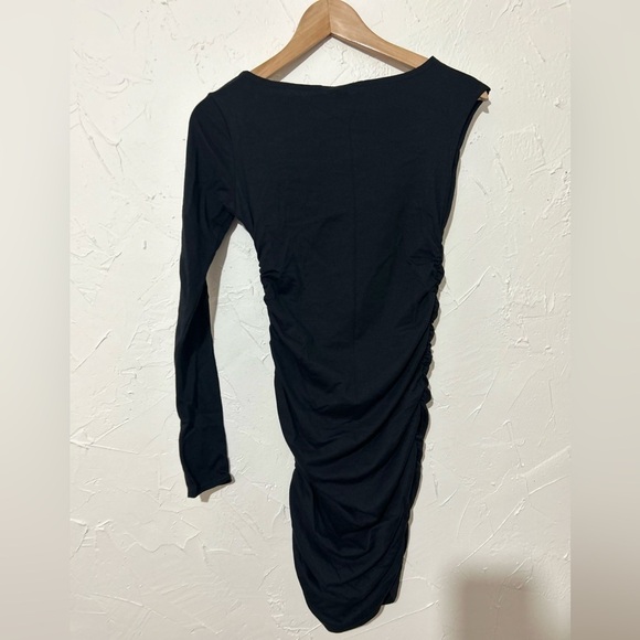 Boohoo Black Long Sleeve Bodycon Midi Dress Sz 4/ Small | Chic Minimalist Look - Picture 11 of 11